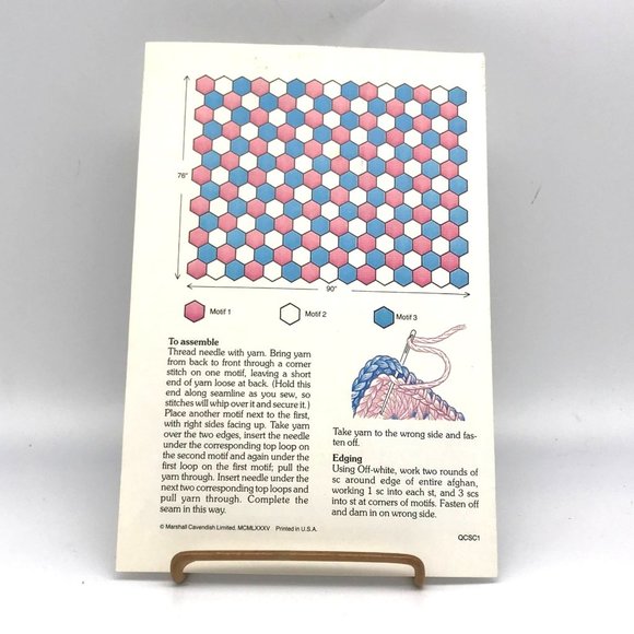 Vintage Marshall Cavendish Pattern QCSC1 Limited, Pretty Pastel Afghan or Baby - Picture 2 of 2